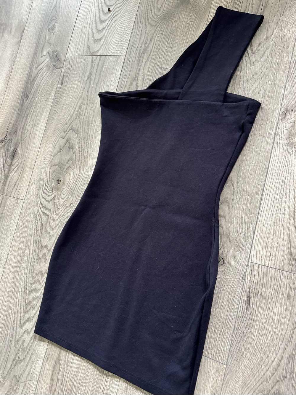 Superdown Asymmetrical One-Shoulder Navy Blue Bodycon Mini Dress | Size Small - Picture 10 of 10
